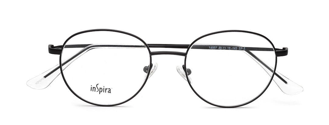 Full-Rim Round Black Spectacles