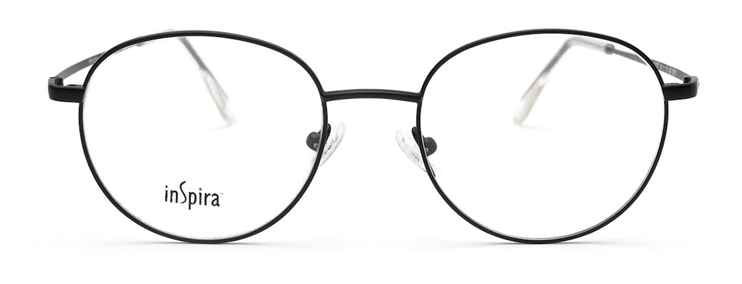 Full-Rim Round Black Spectacles