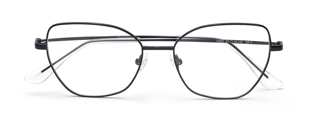 Full-Rim Navy Blue Square Cateye Spectacles