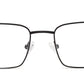 Sleek Black Rectangle Spectacle Frame