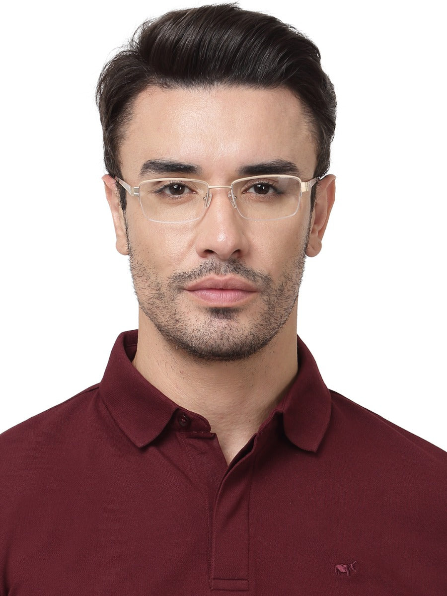 HALF RIM TORT TEMPLE RECTANGLE CHASHMA FOR MEN