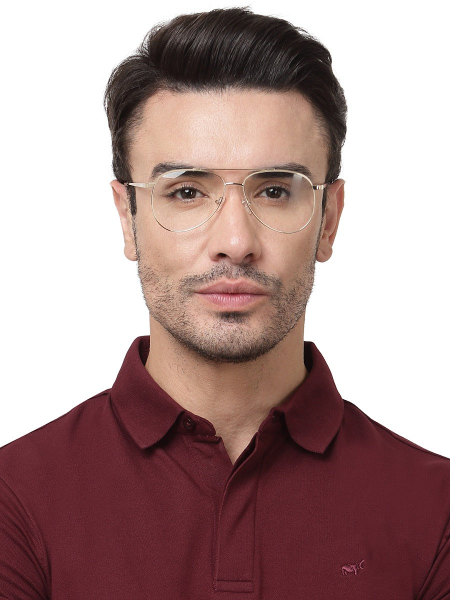 GOLD AVIATOR FRAME FOR MEN WITH TORT TEMPLE