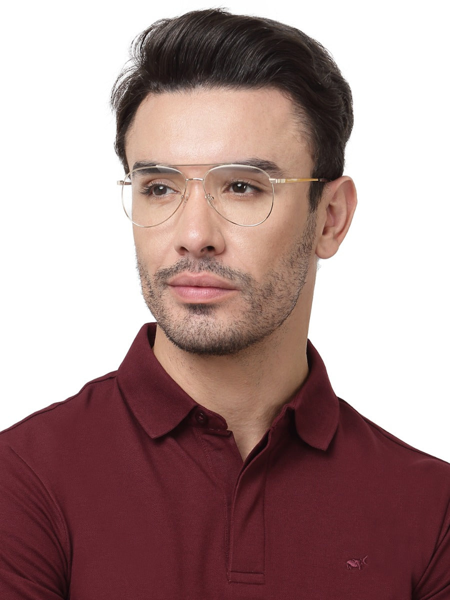 GOLD AVIATOR FRAME FOR MEN WITH TORT TEMPLE