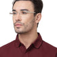 HALF RIM SILVER SPECTACLE FRAME FOR MEN