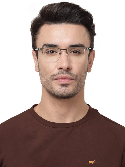 METAL BLACK RECTANGLE EYEGLASSES FOR MEN