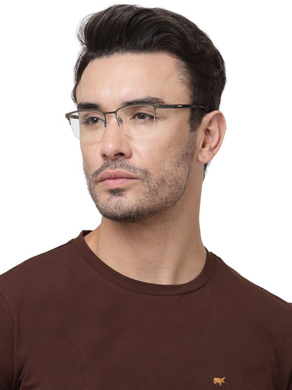 METAL BLACK RECTANGLE EYEGLASSES FOR MEN