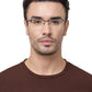 BLACK HALF RIM RECTANGULAR EYEGLASSES