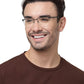 BLACK HALF RIM RECTANGULAR EYEGLASSES