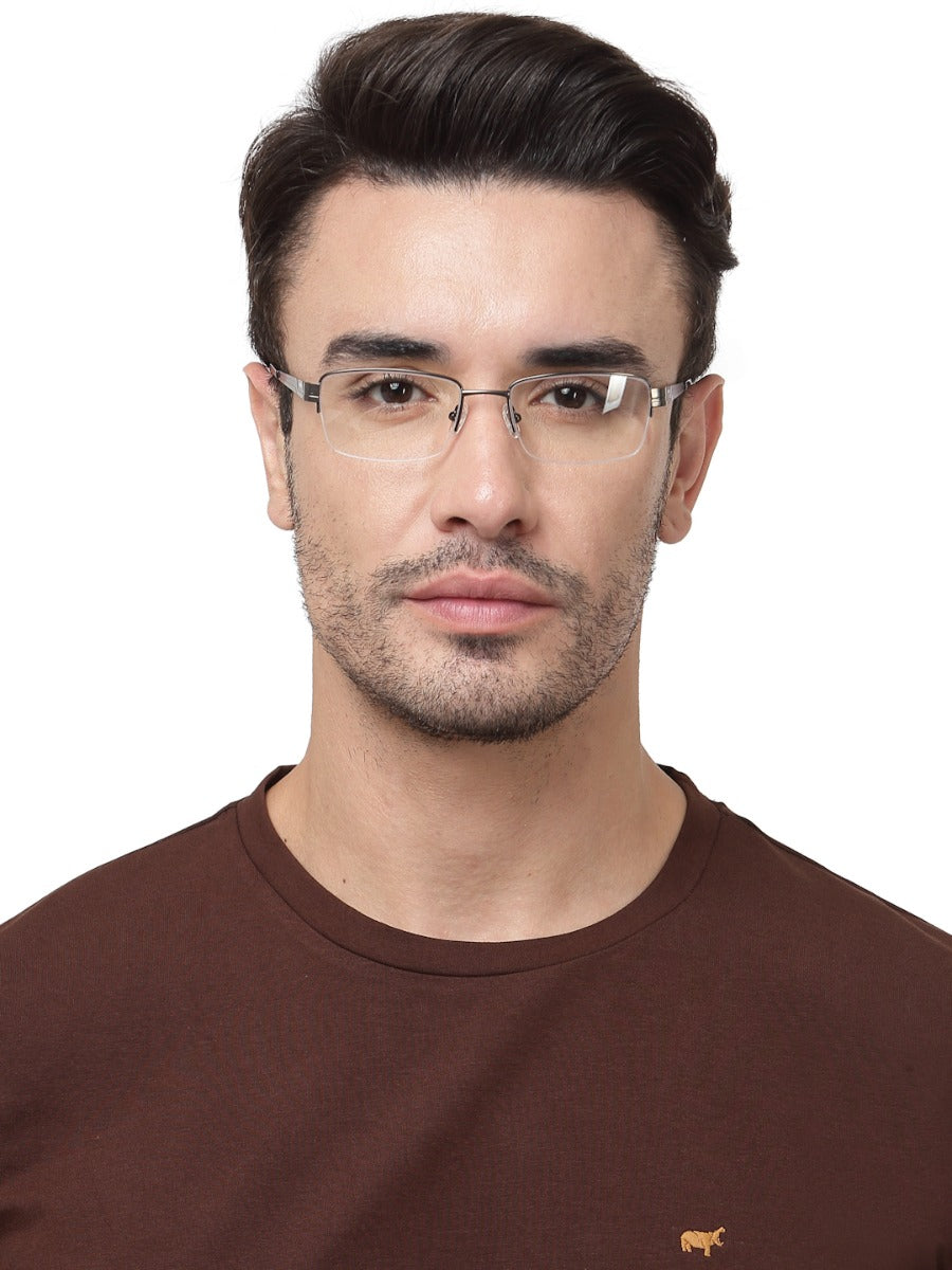 HALF RIM BLACK EYEGLASS FOR MEN