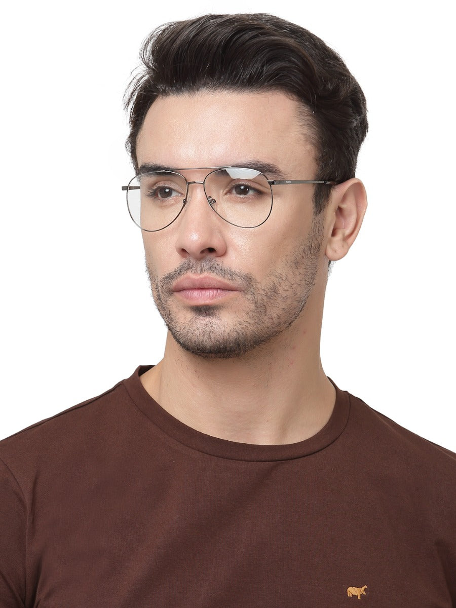 METALLIC GREY AVIATOR UNISEX GLASSES