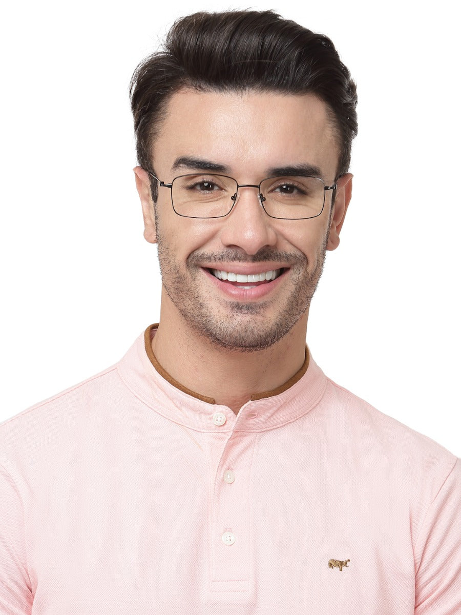 MATTE BLACK RECTANGLE EYEGLASSES