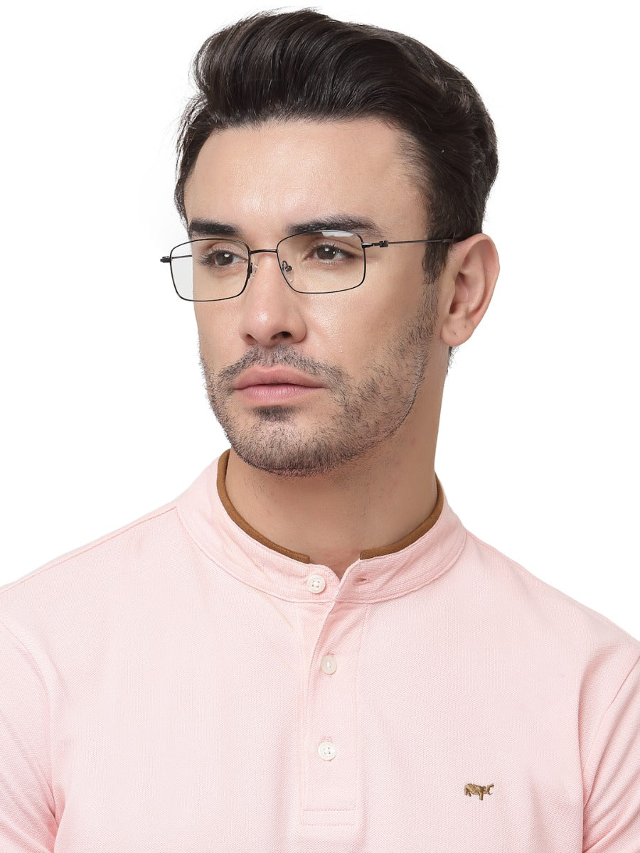 MATTE BLACK RECTANGLE EYEGLASSES