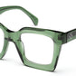 Thick Green Square Full Rim Acetate Frame