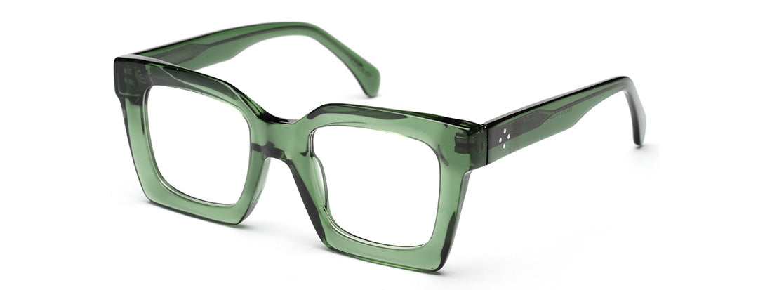 Thick Green Square Full Rim Acetate Frame