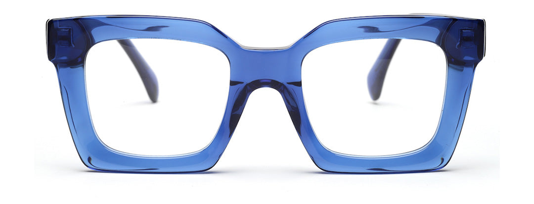 Thick Blue Square Full Rim Acetate Frame