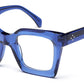 Thick Blue Square Full Rim Acetate Frame