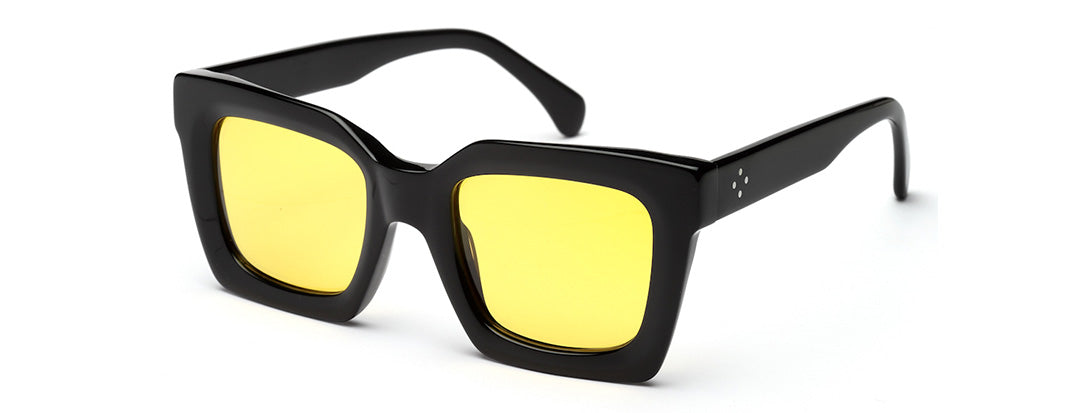 Vintage Thick Yellow Square Sunglass