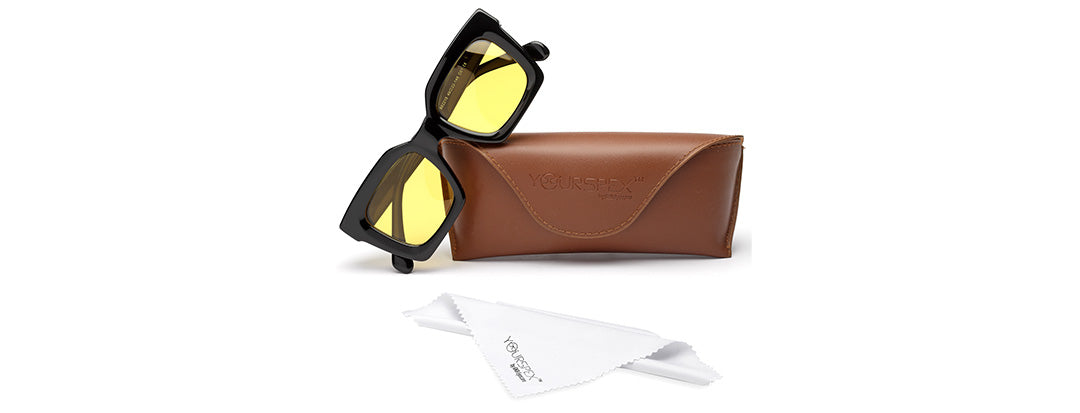 Vintage Thick Yellow Square Sunglass