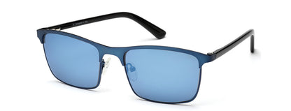 Trendy Glossy Blue Sunglass with Blue Mirror Lens