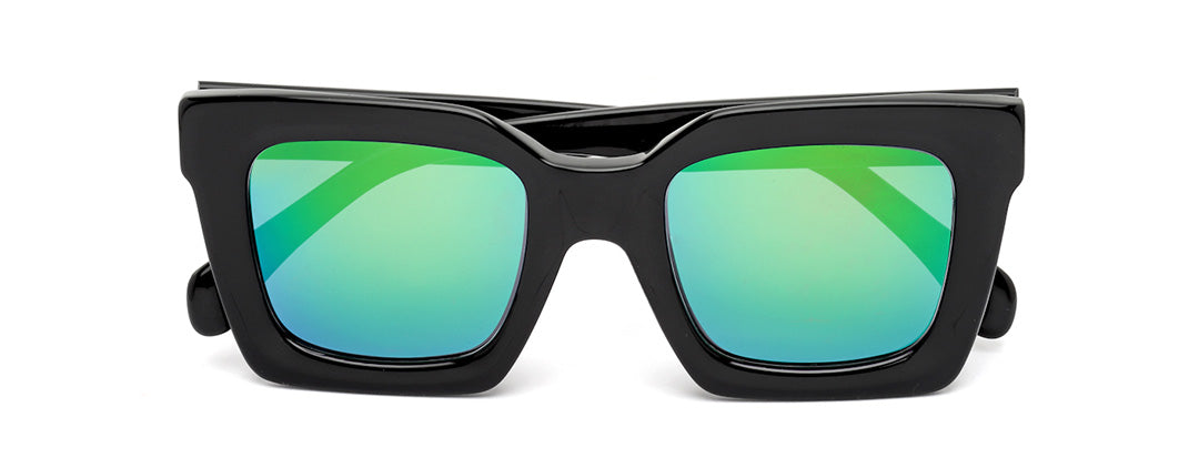 Thick Square Green Mirror Sunglass