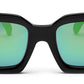 Thick Square Green Mirror Sunglass