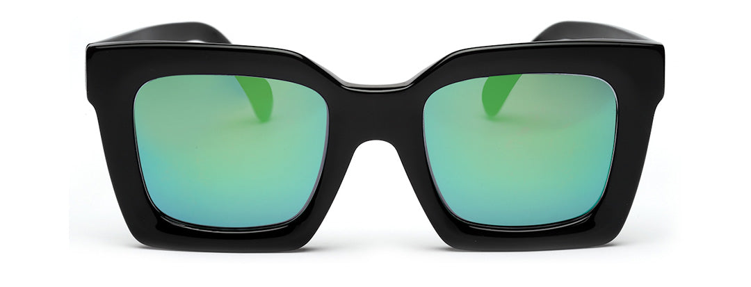 Thick Square Green Mirror Sunglass