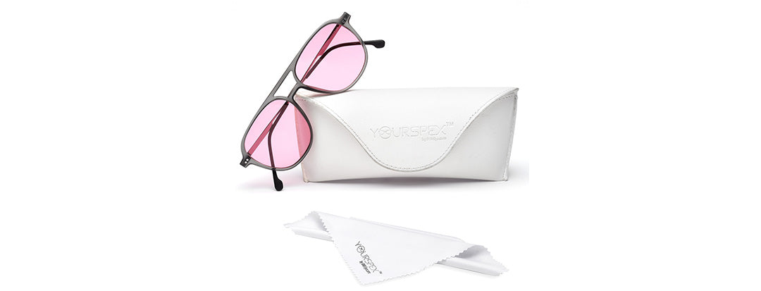 Retro Pink Square Sunglass