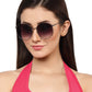 Gradual Blue Oval Shaped UV Sunglass for Women