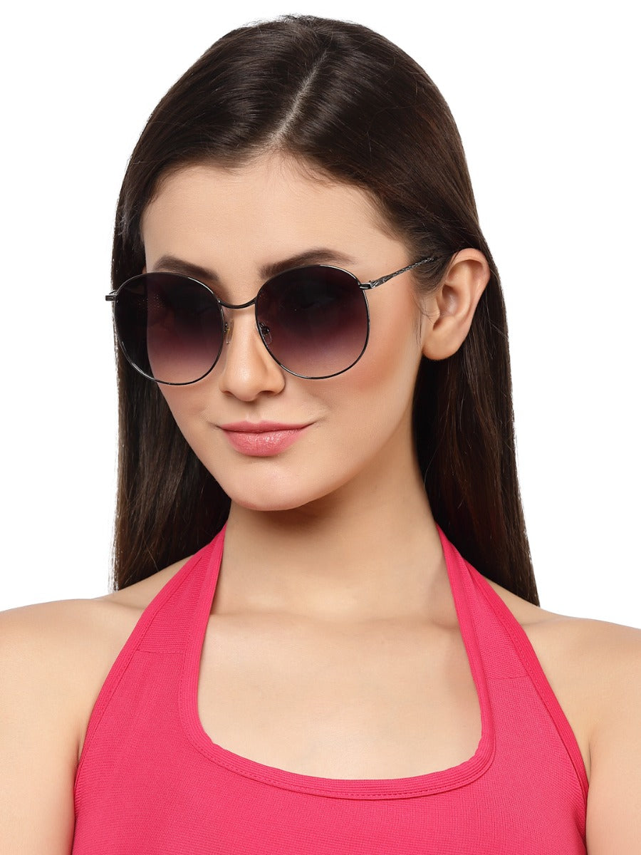 Gradual Blue Oval Shaped UV Sunglass for Women