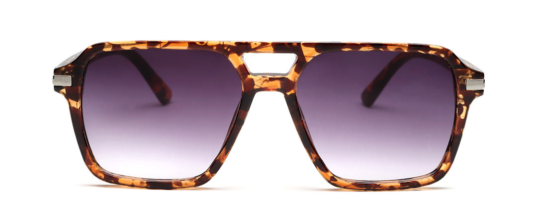 Transparent Leopard Square Sunglasses