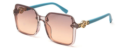 Light Pink Brown Large Squared UV Sunglass