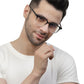 Gradient Black and Transparent Square Eyeglasses for Men and Women