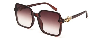 Gradient Brown Large Squared UV Sunglass