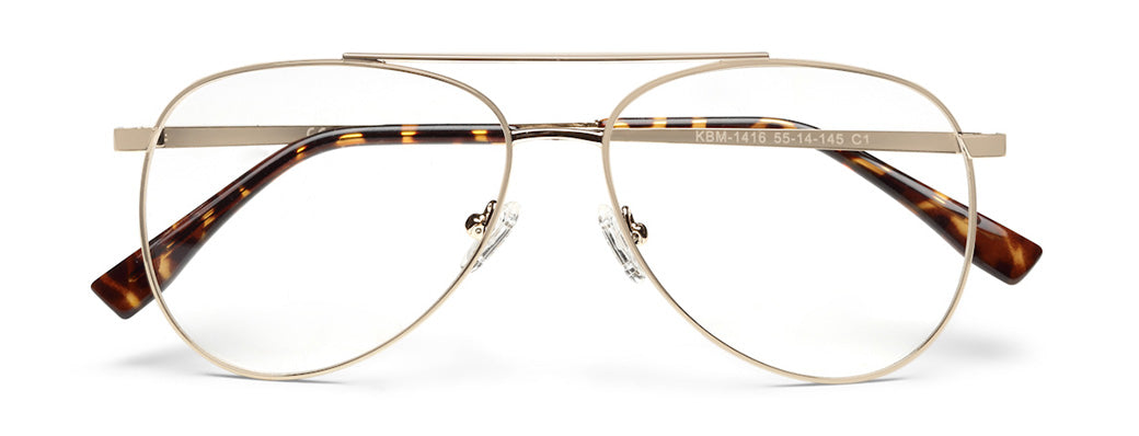 GOLD AVIATOR FRAME FOR MEN WITH TORT TEMPLE