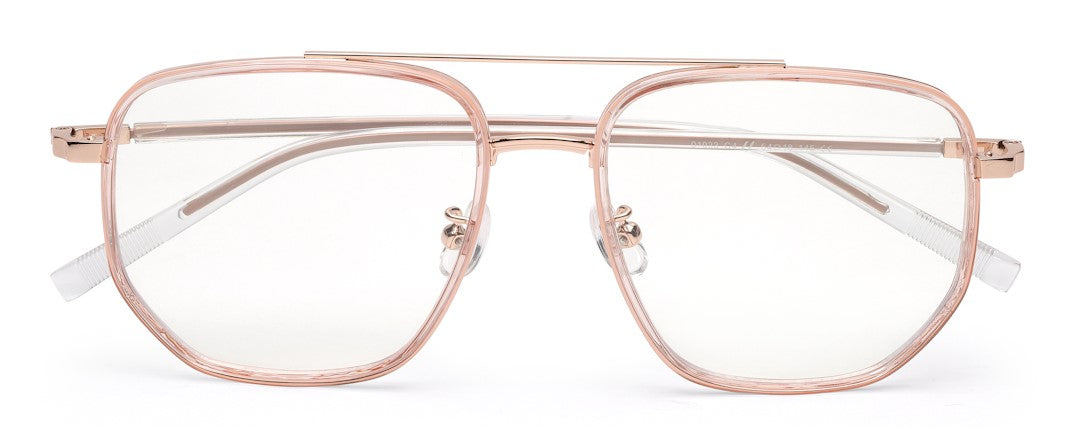 Zenith Irregular Titanium Rose Gold Specs Frame for Men