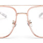 Zenith Irregular Titanium Rose Gold Specs Frame for Men