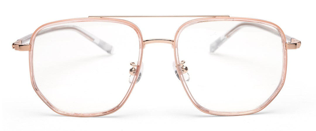 Zenith Irregular Titanium Rose Gold Specs Frame for Men