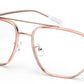 Zenith Irregular Titanium Rose Gold Specs Frame for Men