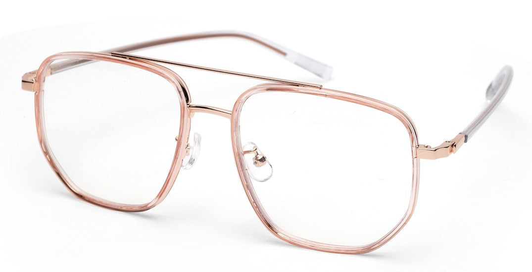 Zenith Irregular Titanium Rose Gold Specs Frame for Men