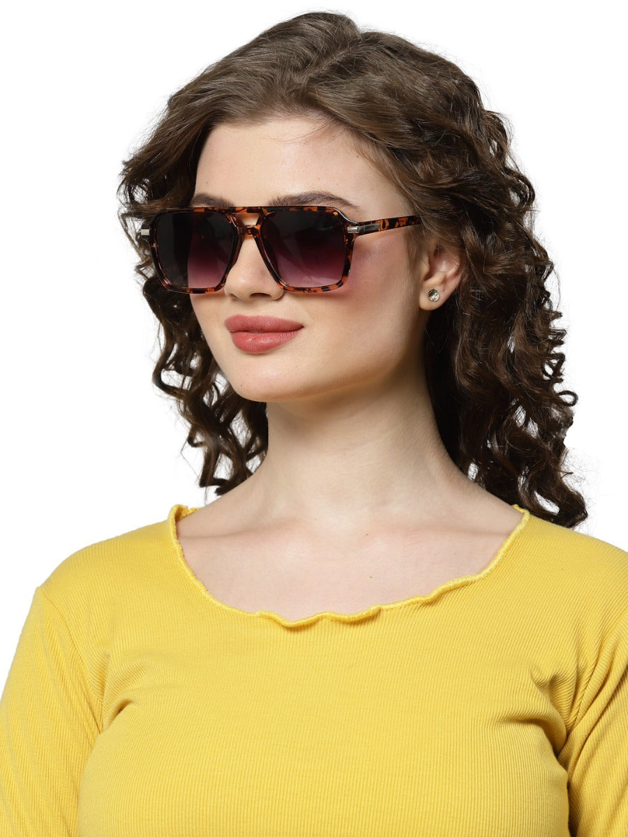 Transparent Leopard Square Sunglasses