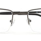 HALF RIM METALLIC GREY EYEGLASS FOR MEN