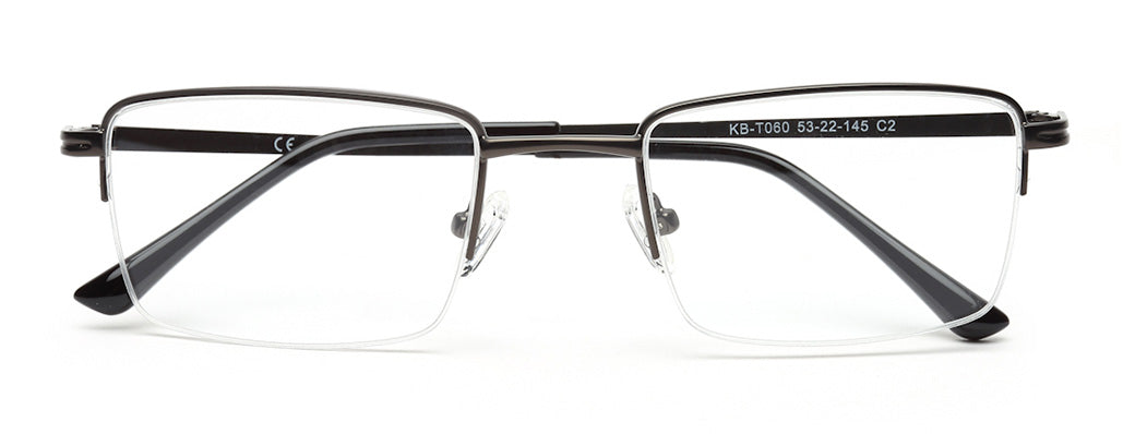 HALF RIM METALLIC GREY EYEGLASS FOR MEN