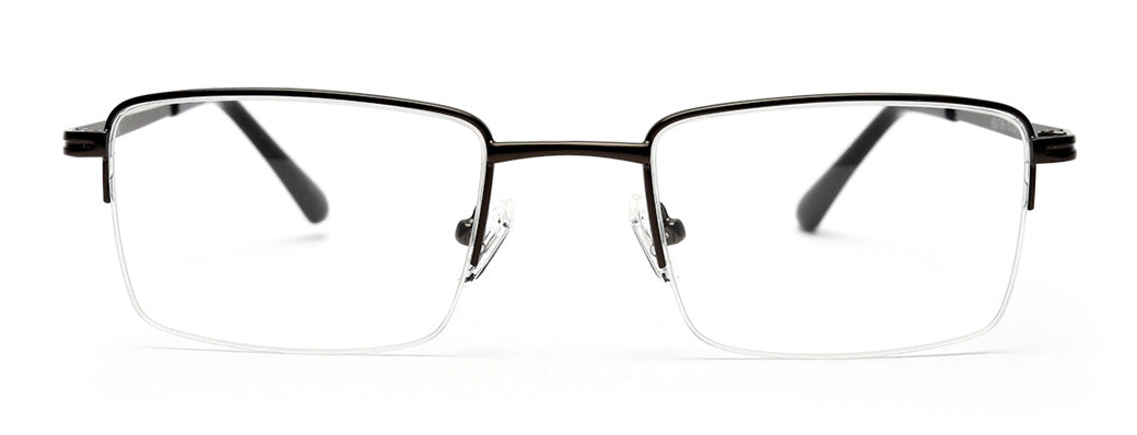 HALF RIM METALLIC GREY EYEGLASS FOR MEN