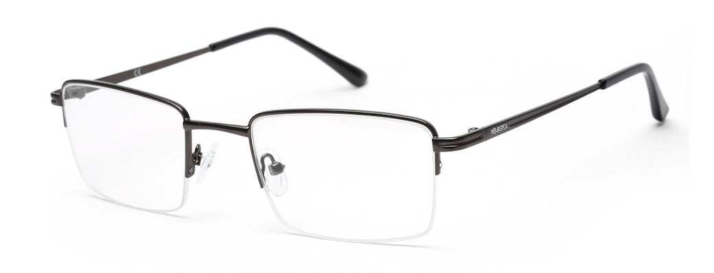 HALF RIM METALLIC GREY EYEGLASS FOR MEN