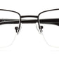 GLOSSY FINISH RECTANGLE MATTE BLACK SPECTACLE FRAMES