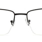 GLOSSY FINISH RECTANGLE MATTE BLACK SPECTACLE FRAMES