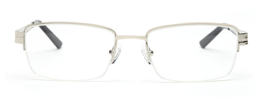 HALF RIM SILVER SPECTACLE FRAME FOR MEN