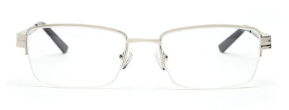 HALF RIM SILVER SPECTACLE FRAME FOR MEN