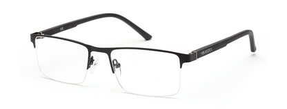 BLACK HALF RIM RECTANGULAR EYEGLASSES FOR MEN