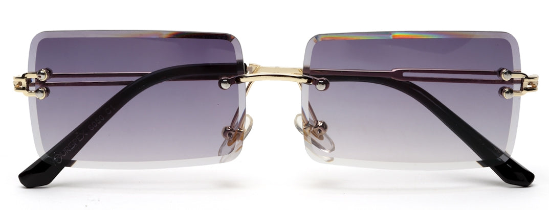 Gradient Purple Rimless Rectangle Sunglass for Men and Women